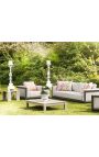 Grande table basse "Nai Harn" de couleur taupe en aluminium