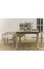 Dining table chair "Nai Harn" white fabric and aluminium taupe
