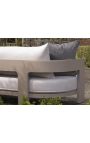 3-sitziges sofa "Aruba" taupe stofffarbe und taupe aluminium