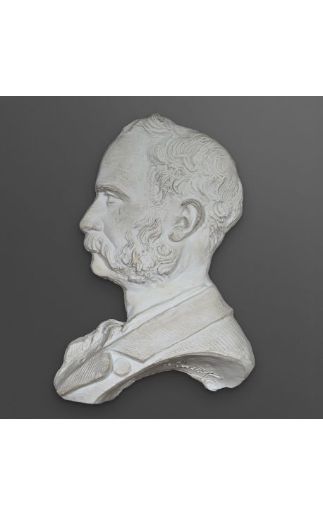 Escultura de um perfil de gesso de um Senhor Inglês para ser anexado à parede "Meu Senhor"