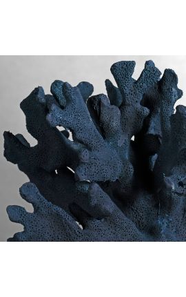 Coral Stylophora Pistillata blau muntat sobre base de fusta - Model 2