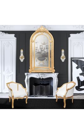 Zeer grote vergulde barok spiegel in Napoleon III stijl