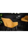 Ensemble de 2 chaises de bar "Sienna" design en velours jaune moutarde