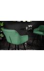 Set de 2 scaune de bar "Siena" design în smaragd verde catifea