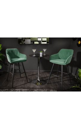Conjunto de 2 cadeiras de bar &quot;Sienna&quot; design em esmeralda veludo verde