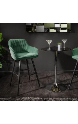 Ensemble de 2 chaises de bar "Sienna" design en velours vert émeraude