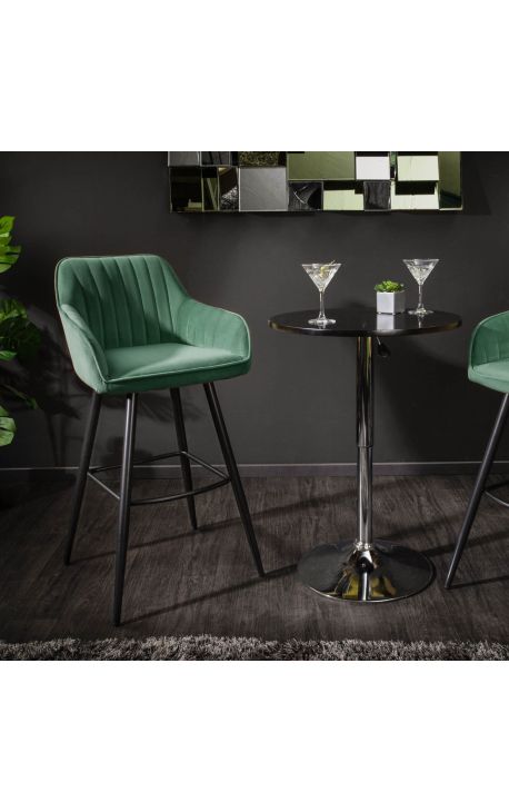 2 bar székből áll "Sienna" design a smaragd zöld bársonyban