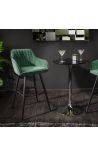 Set de 2 scaune de bar Siena design în smaragd verde catifea