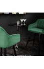Set de 2 scaune de bar "Siena" design în smaragd verde catifea
