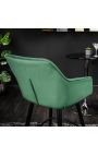 Set de 2 scaune de bar "Siena" design în smaragd verde catifea