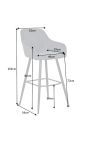 Set van 2 barstoelen "Sienna" ontwerp in grijs fluweel
