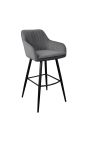 Ensemble de 2 chaises de bar "Sienna" design en velours gris