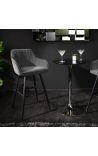 Set von 2 Barstühlen Sieben design in grau samt