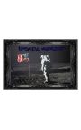 Wall artwork with aluminium and neon "Space girl" golden - 3 sizes possible