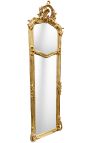 Miroir psyché de style Louis XVI doré avec deux miroirs
