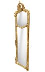 Miroir psyché de style Louis XVI doré avec deux miroirs