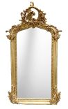 Kultainen Louis XV rocaille -tyylinen suorakulmainen peili - 102 cm x 53 cm - 1