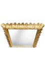 Miroir baroque carré en bois doré au décor de feuilles d'acanthes - 66 cm x 66 cm