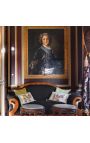 Svart Velvet Empire Soffa med mahogny och Gold Swan Detaljer - 9