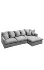 Divano angolare 255 cm CELESTE grigio velluto curvo