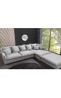 Divano angolare 255 cm CELESTE grigio velluto curvo