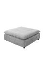 Banc quadrat gran 100 cm CELESTE en vellut corbat gris