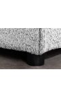 Grande banquette carrée 100 cm CELESTE en velours bouclé gris