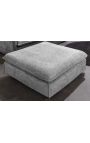Banc quadrat gran 100 cm CELESTE en vellut corbat gris