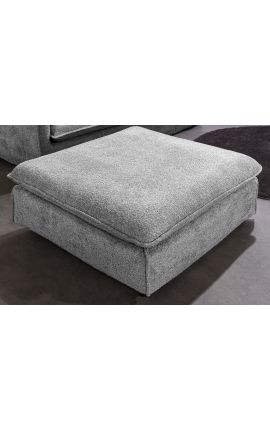 Grande banquette carrée 100 cm CELESTE en velours bouclé gris