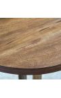 Zijde tafel BENI metalen kleur messing en mango boom hout top