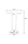 Zijde tafel BENI metalen zilveren kleur