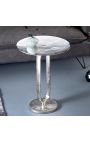 Seitentisch BENI in Metall silber Farbe