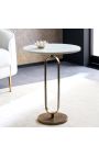 Tavolino BENI colore metallo ottone e mango albero legno piano