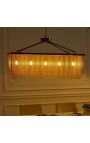Lustre contemporâneo ANNI de 80 cm cor de ouro de metal longo