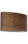 Abat-jour ovale velours imprimé léopard 60 cm