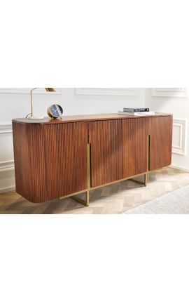 4-door GABBY mango sideboard with golden base - 160 cm