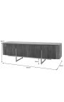 TV-eenheid GABBY in mangohout met matgoud metalen basis - 160 cm