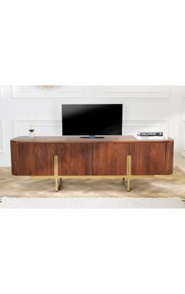 TV-ühendus GABBY mangopuu puidust matkulla metallialusega - 160 cm