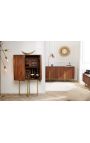Fusta d'arbre de mango GABBY High sideboard amb base daurada - 125 cm