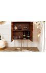 Hoog dressoir GABBY mangoboomhout met gouden onderstel - 125 cm