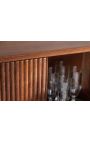 Hoog dressoir GABBY mangoboomhout met gouden onderstel - 125 cm
