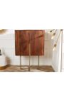 Hoog dressoir GABBY mangoboomhout met gouden onderstel - 125 cm
