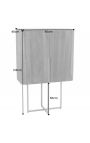 Hoog dressoir GABBY mangoboomhout met gouden onderstel - 125 cm