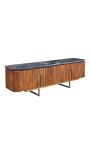 TV unit GABBY в деревянном манго с черным мрамором - 160 cm
