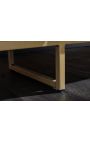 Unità TV GABBY in legno di mango con piano in marmo nero - 160 cm