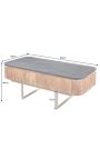 Mesa de café GAY en madera de mango con tapa de mármol negro