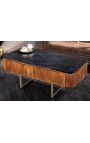 Mesa de café GAY en madera de mango con tapa de mármol negro