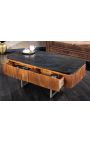Mesa de café GAY en madera de mango con tapa de mármol negro
