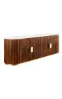 Credenza in mango GABBY a 4 porte con piano in marmo bianco - 180 cm