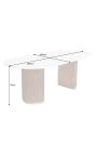 Table de repas 240 cm GABBY ovale en manguier et marbre blanc 